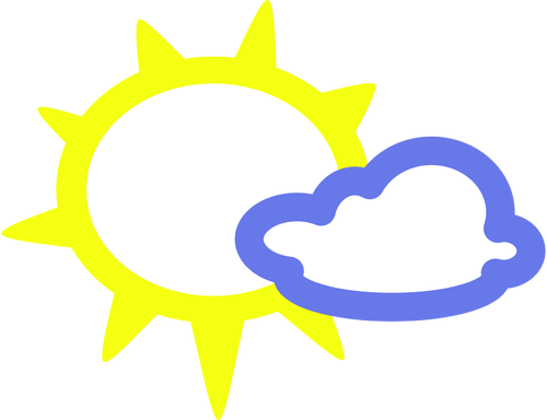 Sunny med noen skyer VÃ¦r symbol vektor image