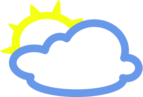 LÃ¤tta moln med vissa sol vÃ¤der symbol vector bild