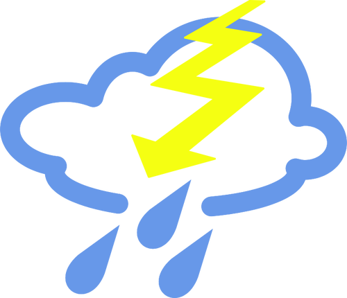 Regn og torden VÃ¦r symbol vektor image