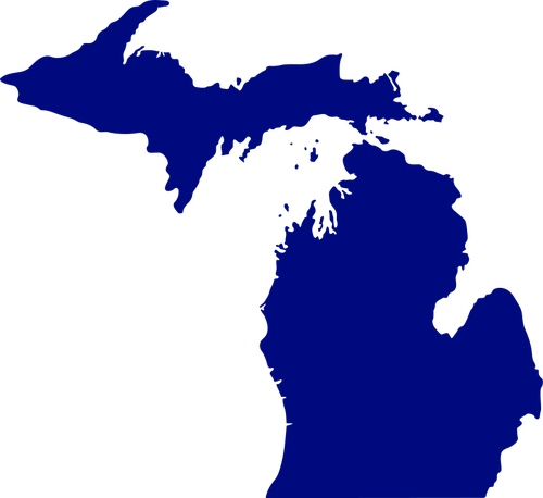 Mapa wektor stanu Michigan