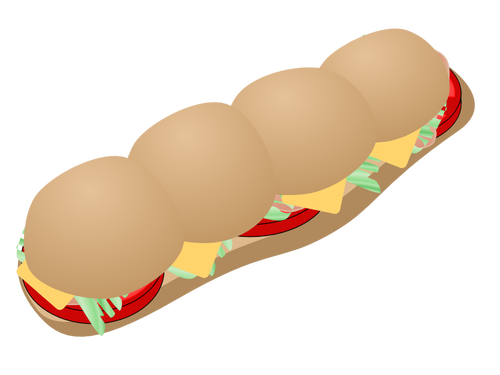 Vector Illustrasjon av ubÃ¥ten sandwich