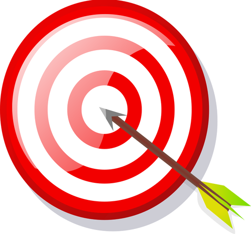 Vector image of target with arrow
