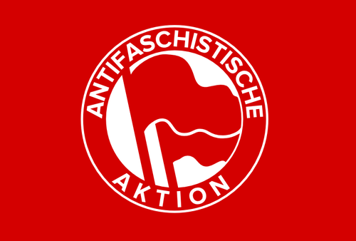 Bandera de acciÃ³n antifascista clip arte vectorial