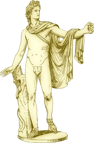 Apollo in marmeren standbeeld
