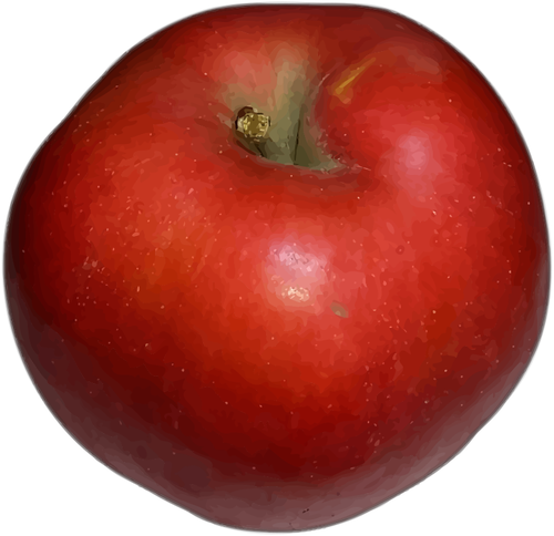 Pomme rouge avec feuille verte