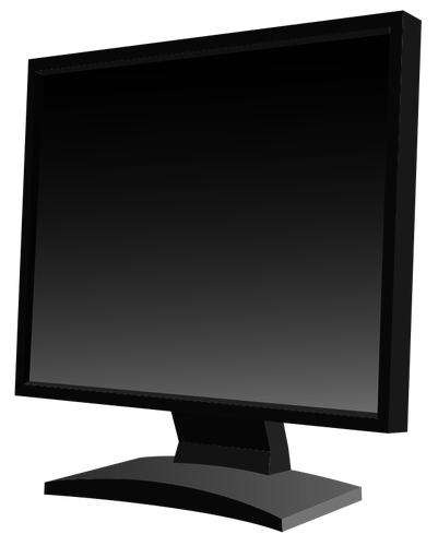 Zwarte flatscreen LCD monitor vector afbeelding