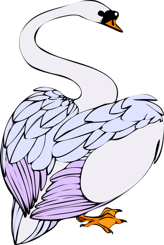 Swan med lila fjÃ¤drar vektor ClipArt