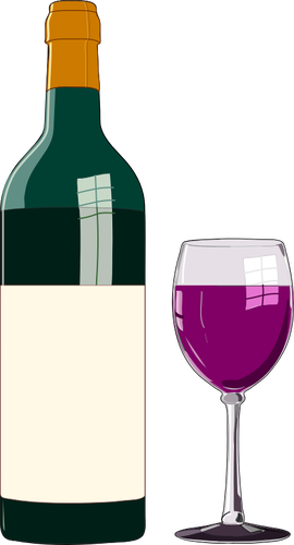 Sticla de vin ÅŸi sticlÄƒ imagini vectoriale vin roÅŸu