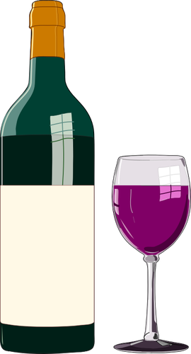 Sticla de vin ÅŸi sticlÄƒ imagini vectoriale vin roÅŸu