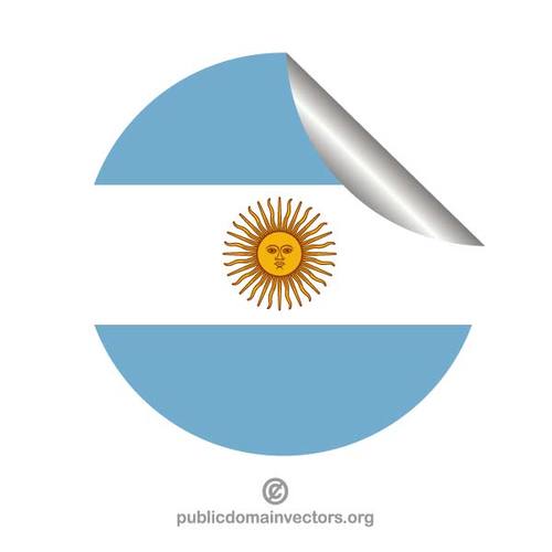Argentinas flagg pÃ¥ runde klistremerke