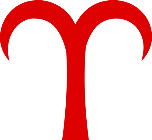 Red Aries symbol