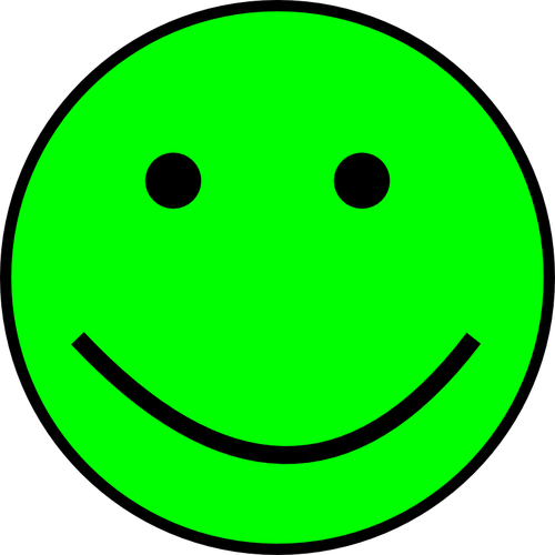 Glada grÃ¶na positiva ansikte emoticon vektor illustration