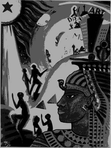 Ilustracja wektorowa o wzniesienie malarstwa Etiopii