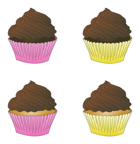Sjokolade mattslipt cupcakes