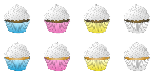 Branco fosco cupcakes