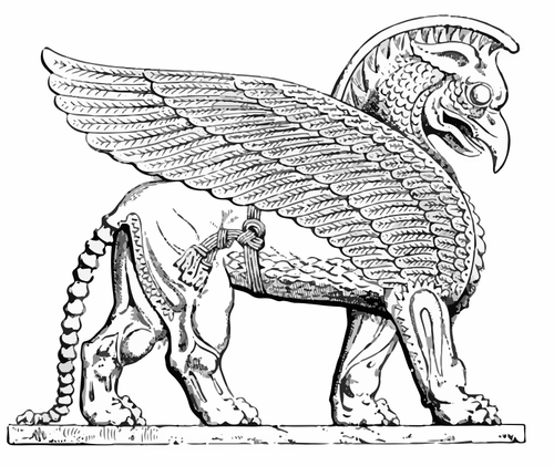 Assyrische geflÃ¼gelten LÃ¶wen-Vektor-Bild