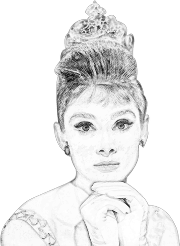 Audrey Hepburn-Skizze