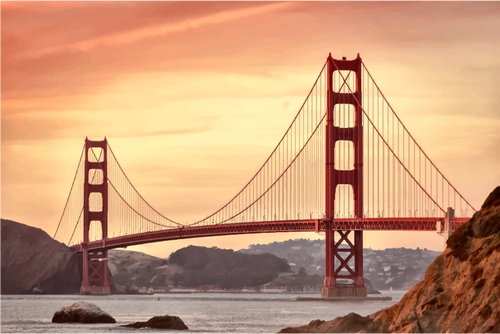 San Francisco Golden Gate bridge vektorbild