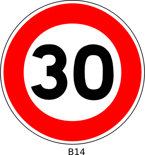 Vektor illustration av 30 hastighet begrÃ¤nsning trafik skylt