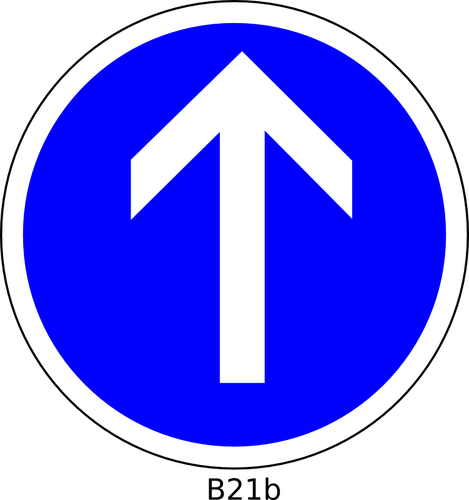Richtung geradeaus nur Road Sign-Vektor-Bild