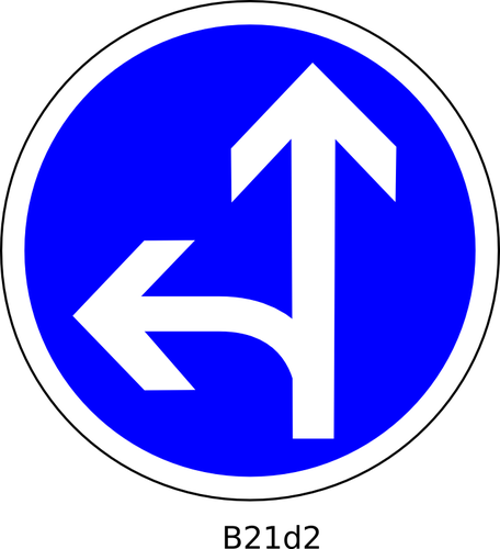 Geradeaus und nach links Richtung StraÃŸenschild Vektor-Bild