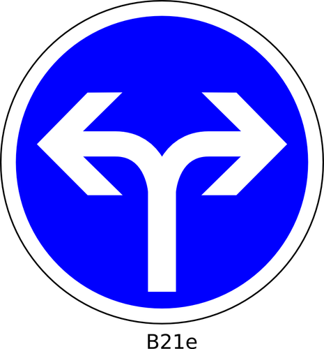 Lewo lub w prawo kierunek drogi tylko znak wektorowa