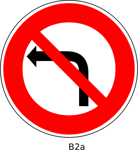Ingen vÃ¤nstersvÃ¤ng trafik ordning tecken vektor bild