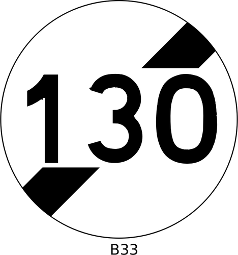 Vector de la imagen del final de la muestra de 130mph lÃ­mite de velocidad en carretera