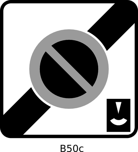 Slutet av kontrollerad parkering zon med mÃ¤taren trafik tecken vektorbild