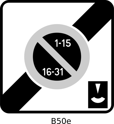 Vector de dibujo de seÃ±al de disco blanco y negro de la zona de estacionamiento