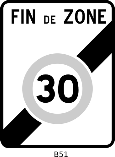 GrÃ¡ficos vetoriais de fim de sinal de estrada de limite de velocidade de 30 km/h