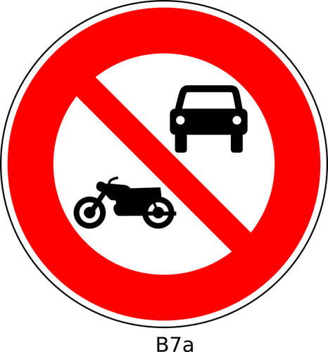 Inga motorcyklar och bilar vÃ¤gskylt vektor bild