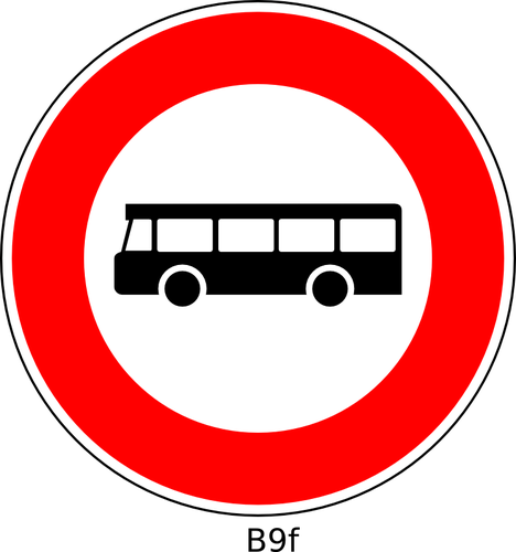 Nie autobusy droga znak wektorowa