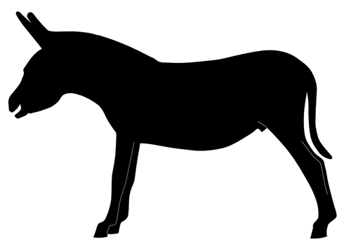 Esel-Vektor-silhouette