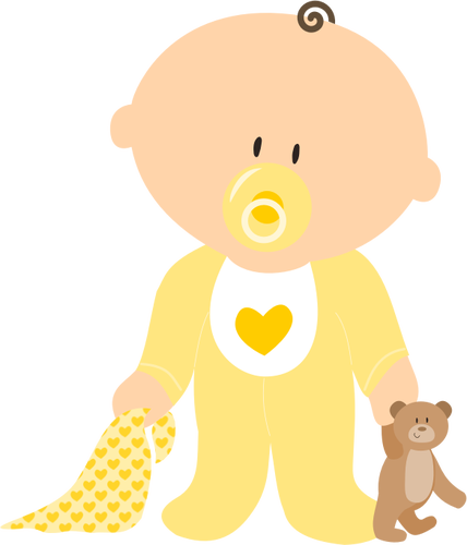 Neonato In vestiti gialli