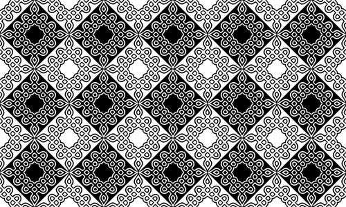 Black and white patterned tiles