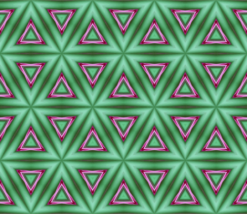 Groen behang met roze driehoeken