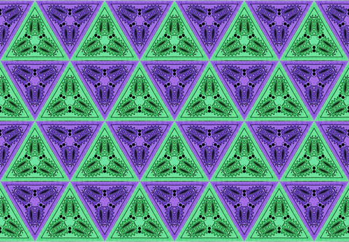 Groene en paarse driehoeken