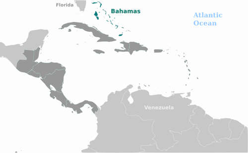 Bahama pada peta