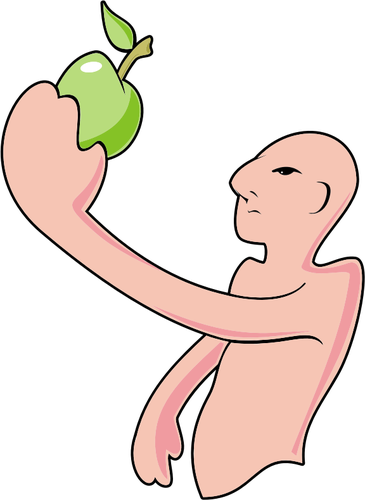Man and apple