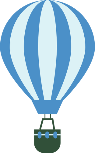 Blauwe ballon met groene mandje