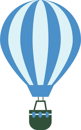 Blue balloon with green basket