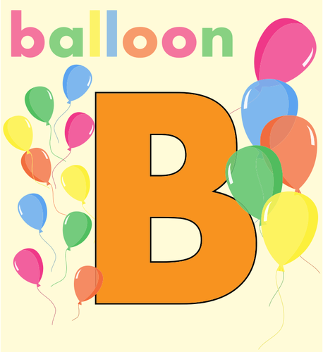 Balon dengan huruf B