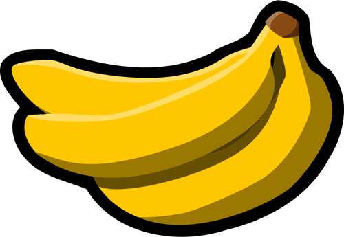 Wektor rysunek z grubÄ… czarnÄ… obwÃ³dkÄ… koloru banan