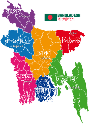 Carte politique de Bangladesh