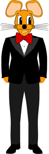 2D humanoid mouse in a tuxedo vector drawing