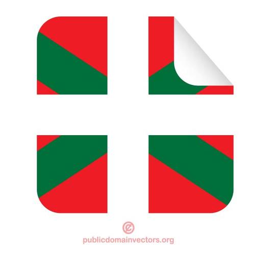 Autocollant carrÃ© avec drapeau Basque