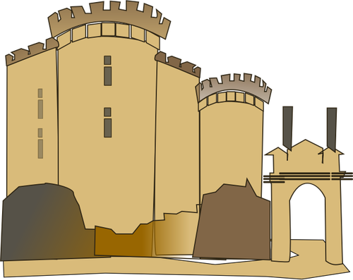 Vektor klip tikus Bastille Castle