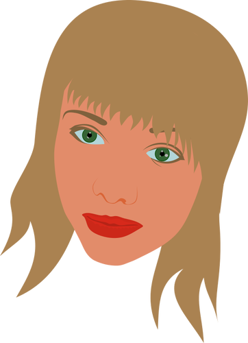 Vector image of portrait of a girl with green eyes