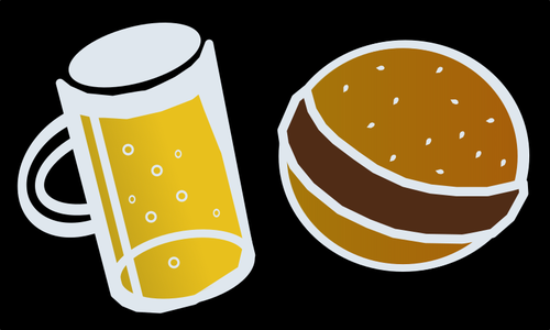 Bier und hamburger